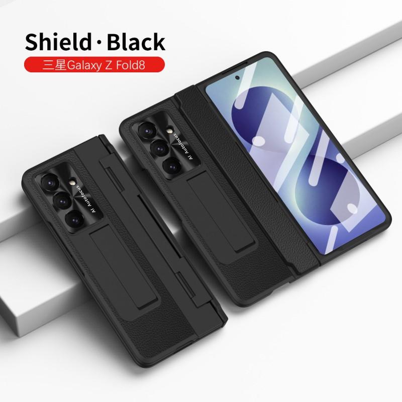 Galaxy Z Fold8 Ultra Protective Case With Flat Hinge Design Vegan Leather Cover Shockproof Stand Support