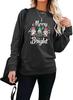 Women's Christmas Gnome Print Round Neck Pullover Hoodie