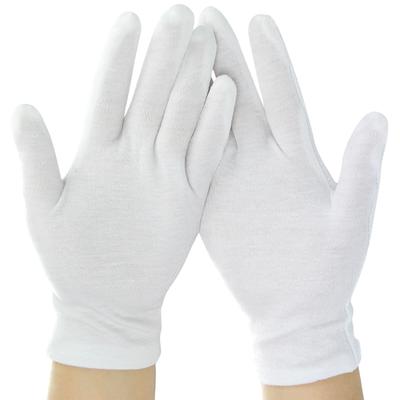1 paio di guanti da lavoro bianchi in cotone per camerieri/autisti/gioiellieri/lavoratori, dita intere, nuovi, per uomo e donna, anti-sudore