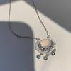 Guochao Ruyi Pendant Necklace: Women's Retro Ethnic Longevity Lock Collarbone Chain - Elegant Artistic Sweater Chain Trendy Design