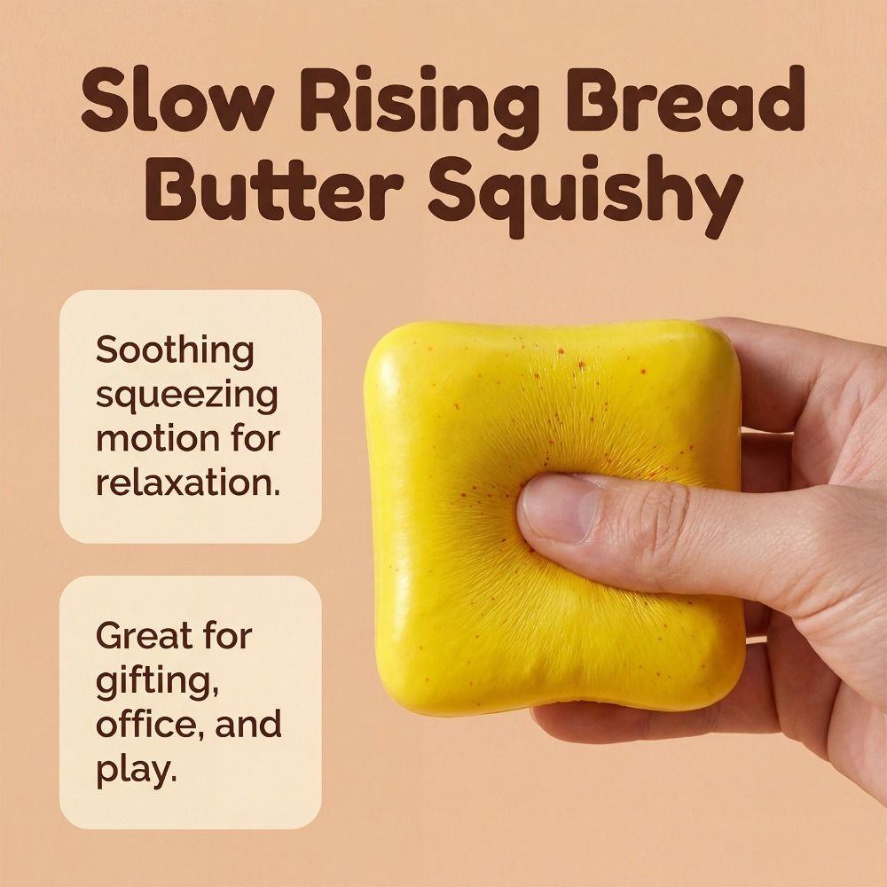Silicone Cream Toast Squeeze Toy TPR Cartoon Fidget Toy Cream Toast Pinch Toy Kids Tricky Doll