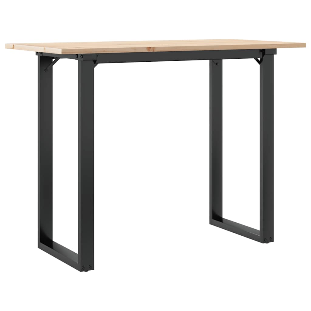 Dining Table O Shaped Frame 100 x 50 x 75 cm Solid Pine Wood and Steel