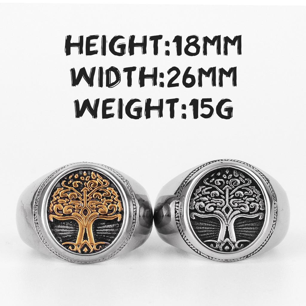 The Tree of Life In Nordic Viking Mythology Stainless Steel Mens Rings For Male Boyfriend Jewelry Creativity Gift