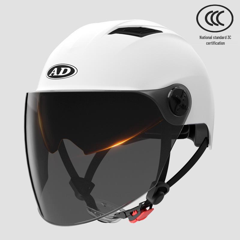3C Certified Unisex Electric Vehicle Half Helmet with Double Visor, Summer Sun Protection, All-Season Use for Scooters & Motorcycles