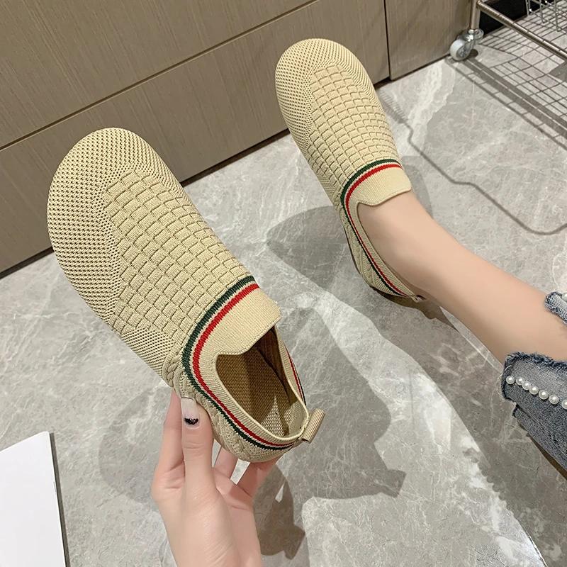 Fashion 2024 new summer women's fashion woven flat shoes round head comfortable loafers