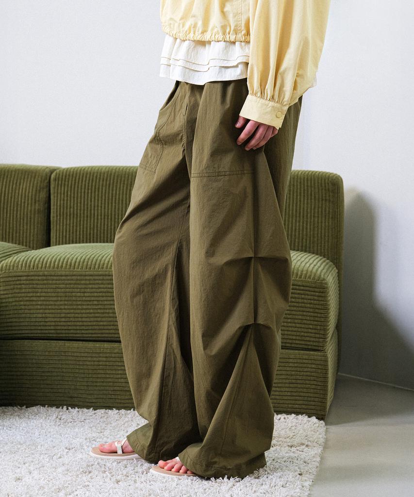 HELEMENT Women'S Breeze Shirring Pants (Khaki)