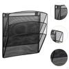 Wall Mounted Mesh File Holder 3 Layer Metal Pocket for Office Home