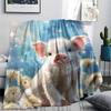 Pig Print Flannel Blanket, High quality Comfortable for All Seasons, Home Decor, Warmth and Comfort, Perfect for Christmas Gifts