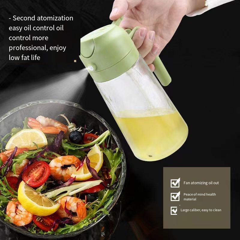 2in1 470ml Glass Spray Oil Sprayer Bottle Spray Oil Dispenser Oil Jar Cruet BBQ Kitchen Baking Roasting Picnic Kitchen Tool