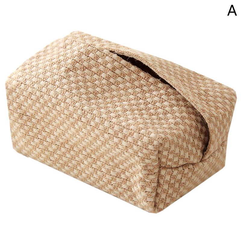 Nordic Cotton Linen Tissue Box Holder Car Tissue Holder Desk Table Napkin Holder