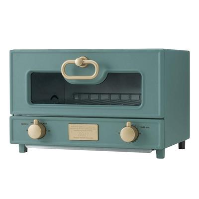 Grilio skrudintuvo orkaitė Premium tolimųjų infraraudonųjų spindulių šildytuvas Temperatūros reguliavimo funkcija 1000W Retro [Toffy] K-TS2 (Šiferio žalia) 100℃-230℃ K-TS2-SG