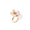 Pearl Ring Niche Retro High-end Flower Light Luxury Niche Ring Cool Style Elegant Accessory