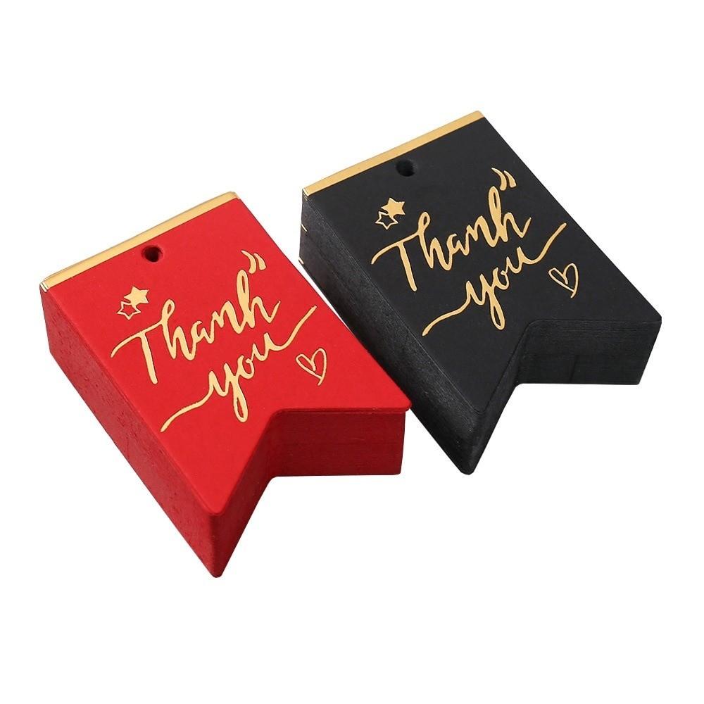 100pcs Bronzing Stamping Thank You Tags Handmade Packing Labels  Festive & Party Supplies
