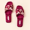 Open Toe Slides House Sandals for Women and Men Summer Satin Slip on Flat Sandals Indoor Outdoor Beach Shoes for Couple Dress Shoes Bedroom Slippers