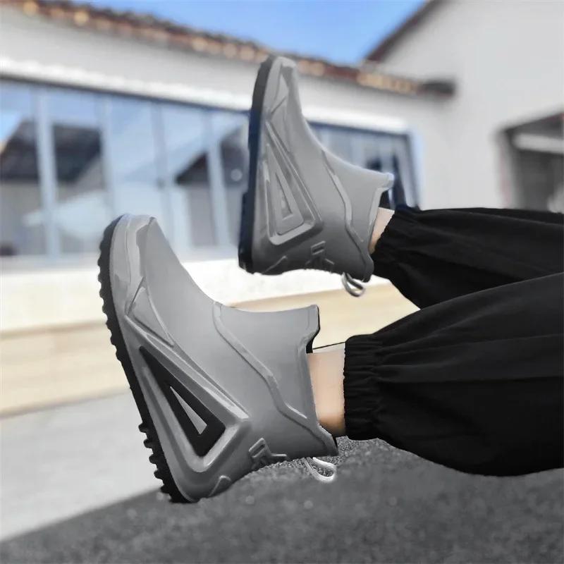 Fishing Shoes Men 2025 New Outdoor Non-slip Light Hiking Shoes Shaxi Fishing Rain Boots Durable Waterproof Rubber Fishing Shoes