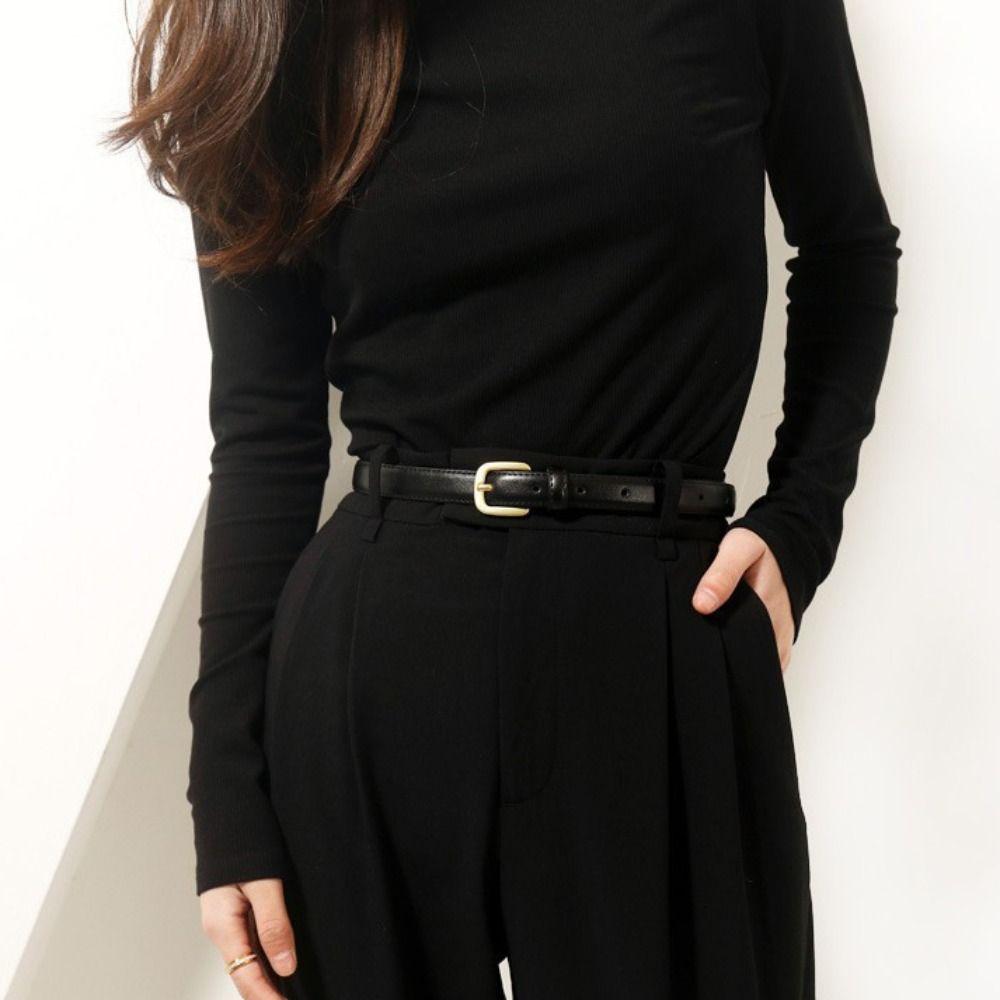 Black Needle Buckle PU Leather Waist Belt Strap Korean Style Waistband Leather Fashion Belt  Ladies