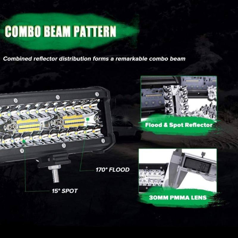 240W LED Work Light Bar 12 Inch for Trucks and SUVs with Wide Beam Angle and Easy Installation Fishing and Camping Trips
