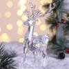 Plastic Crystal Deer Figurines Desktop Ornament Room Decor Transparent Elk Reindeer Sculpture Christmas Home Office Decoration