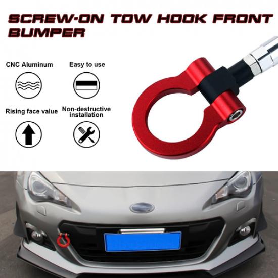 JDM Red Track Racing Tow Hook Trailer For 2013-2022 Subaru WRX STI BRZ Impreza