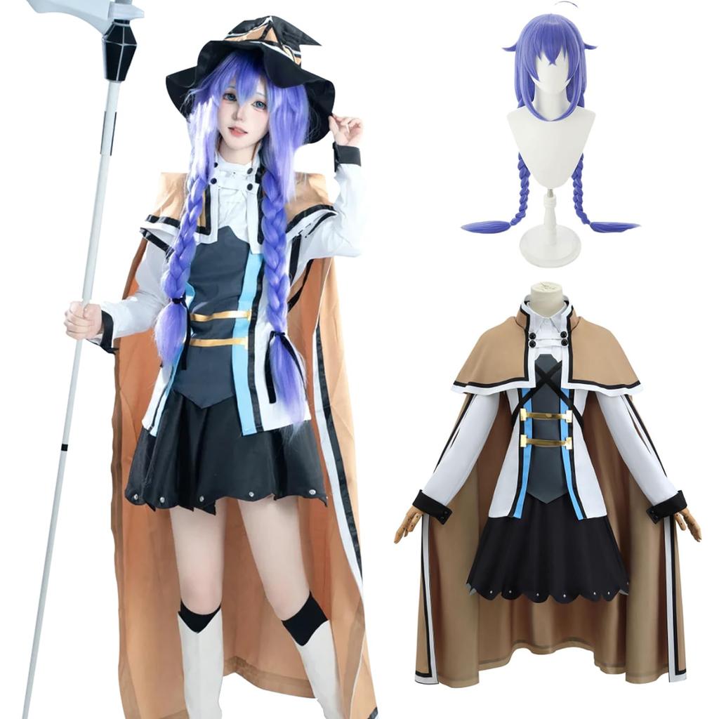 Mushoku Tensei Cosplay with Wig Roxy Cosplay Migurdia Cosplay Greyrat Cosplay Top and Bottom Set Adult Costume Cultural Festival Event L [NOKIJP]