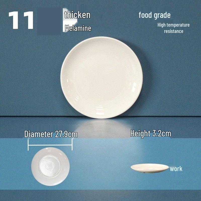 Tangyu 11-inch White Melamine Dinner Plates (10-Pack)