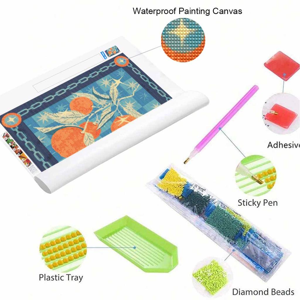 5D Diamond Painting Orange Full Drill Rhinestone Embroidery Cross Stitch Kits for Adults Home Decor Wall Art Gift