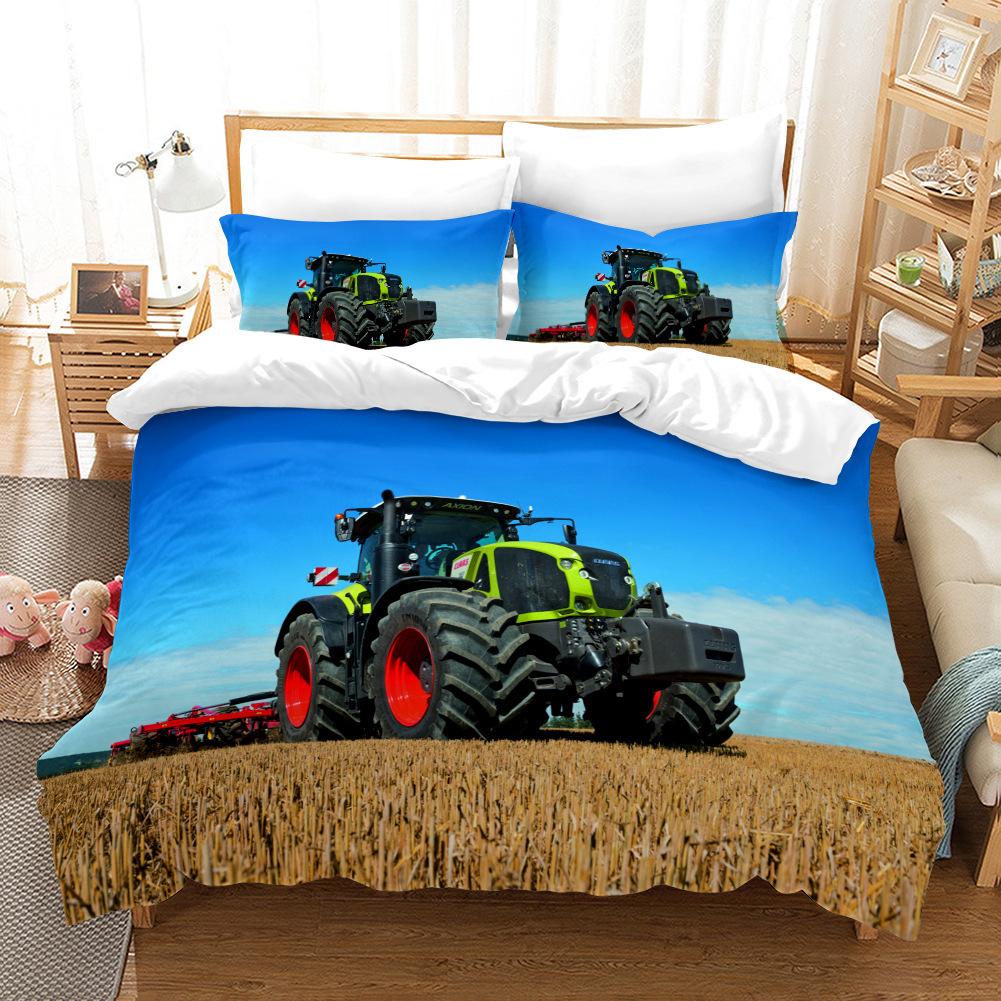 Drag Machine Product 3d Digital Printing Three-piece Quilt Cover Set