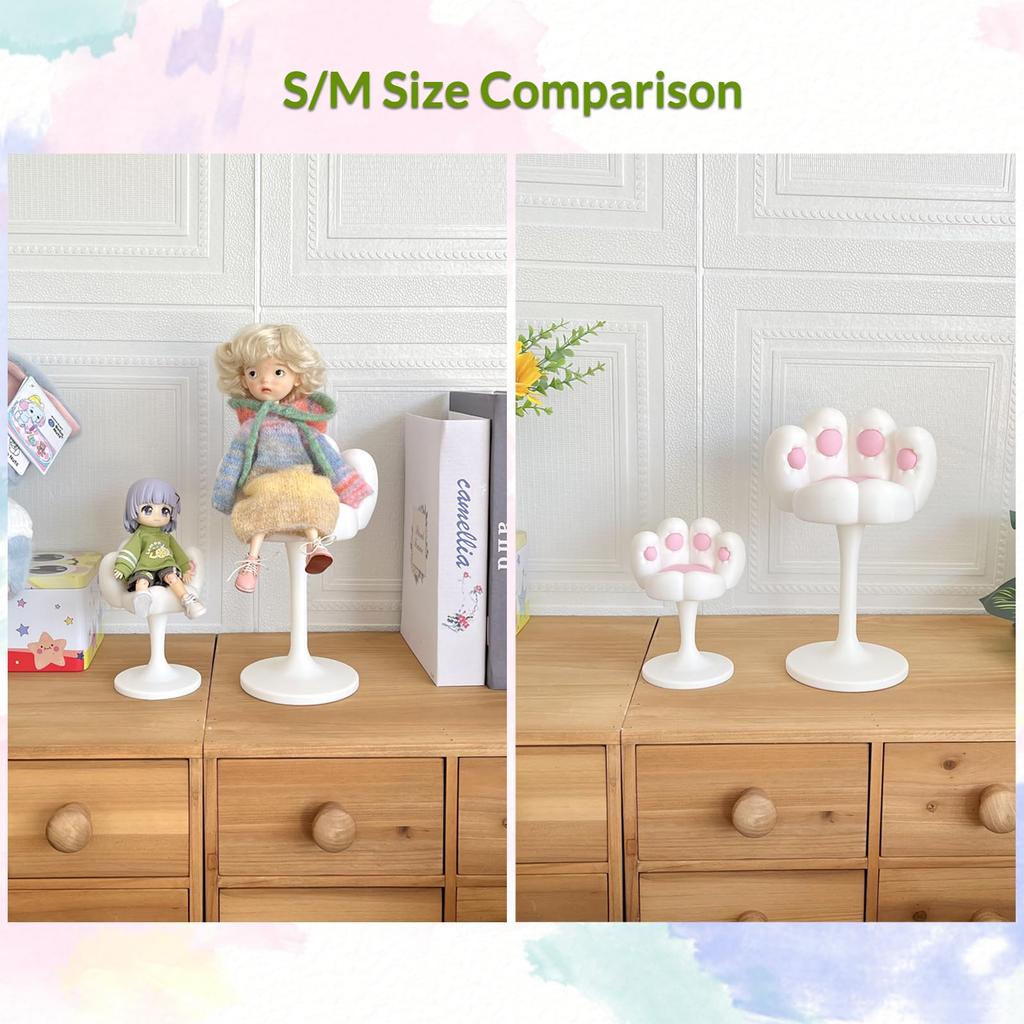 Urocza sofa z kocimi łapkami dla lalek - Meble do salonu domku dla lalek, Odpinana konstrukcja, Pasuje do lalek BJD Barbie, figurek akcji, pluszowych zabawek - Idealny prezent dla lalki