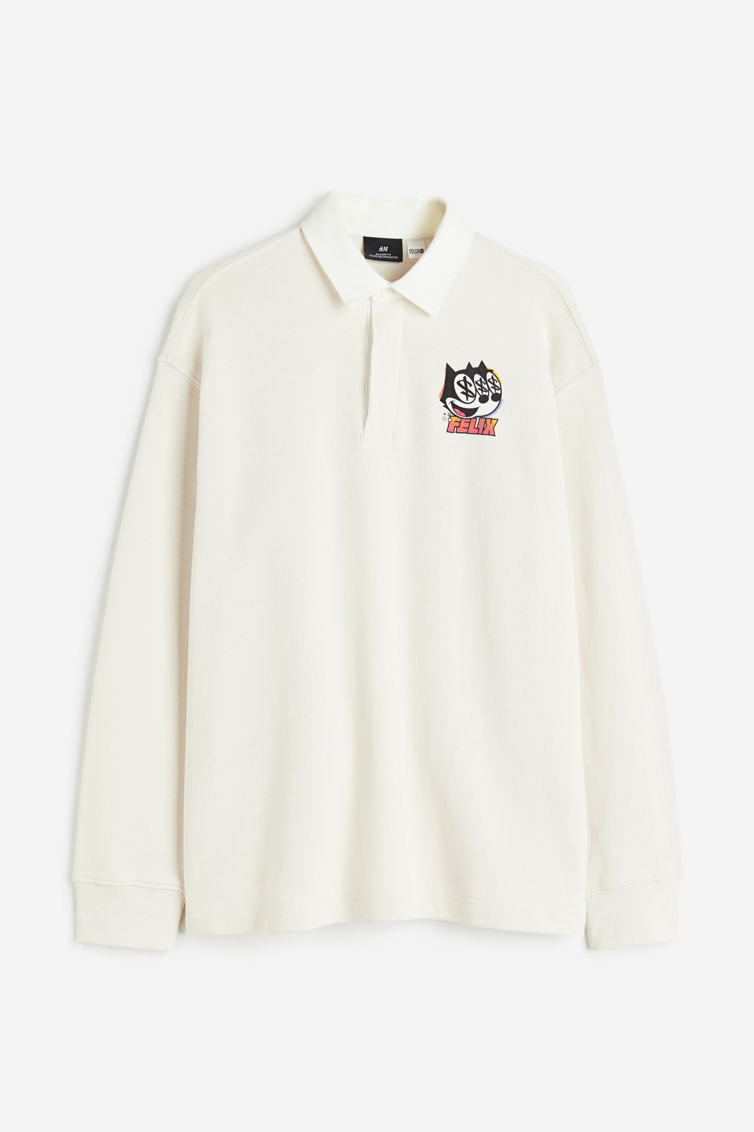 

Рубашка-поло свободного кроя с принтом