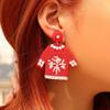Xmas Handmade Beaded Ear Drop Sweater Boots Ear Stud Vintage Merry Christmas Earrings  New Year