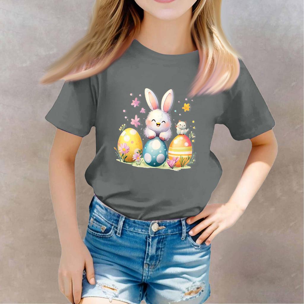 T-shirts för småbarnsflicka, pojkar, barntopp, pojkar och flickor, tryckt kortärmad t-shirt