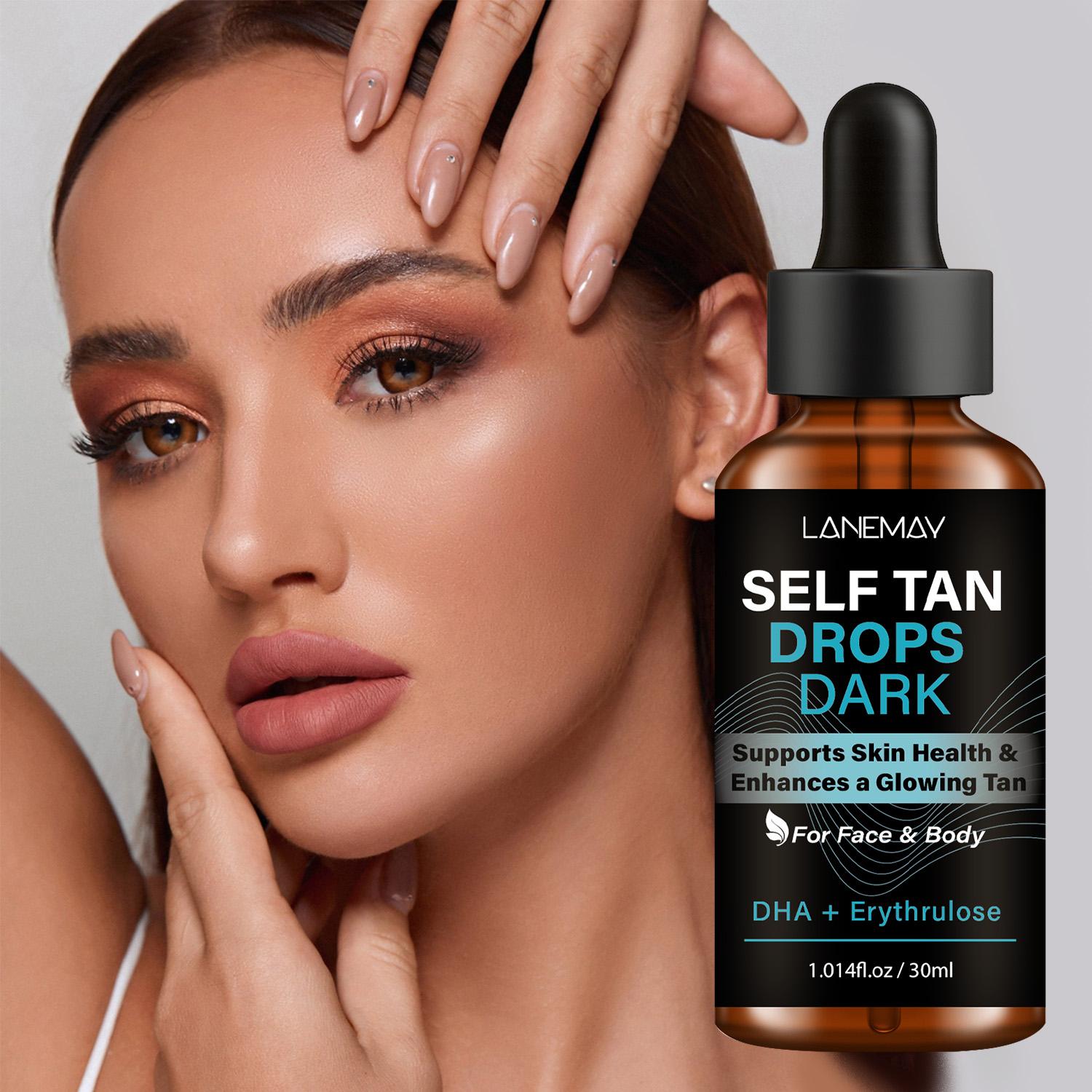 Self Tan Drops Dark-Mild Formula-Easy For Daily Care, Gradually Healthy Skin Tone-Suitable For All Skin Types, 30ml