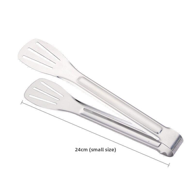 

304 Stainless Steel Integrated Food Tongs, Extended and Thickened, for Pancakes, Barbecues, Grilled Meat, and Steaks 24cm small food clip
