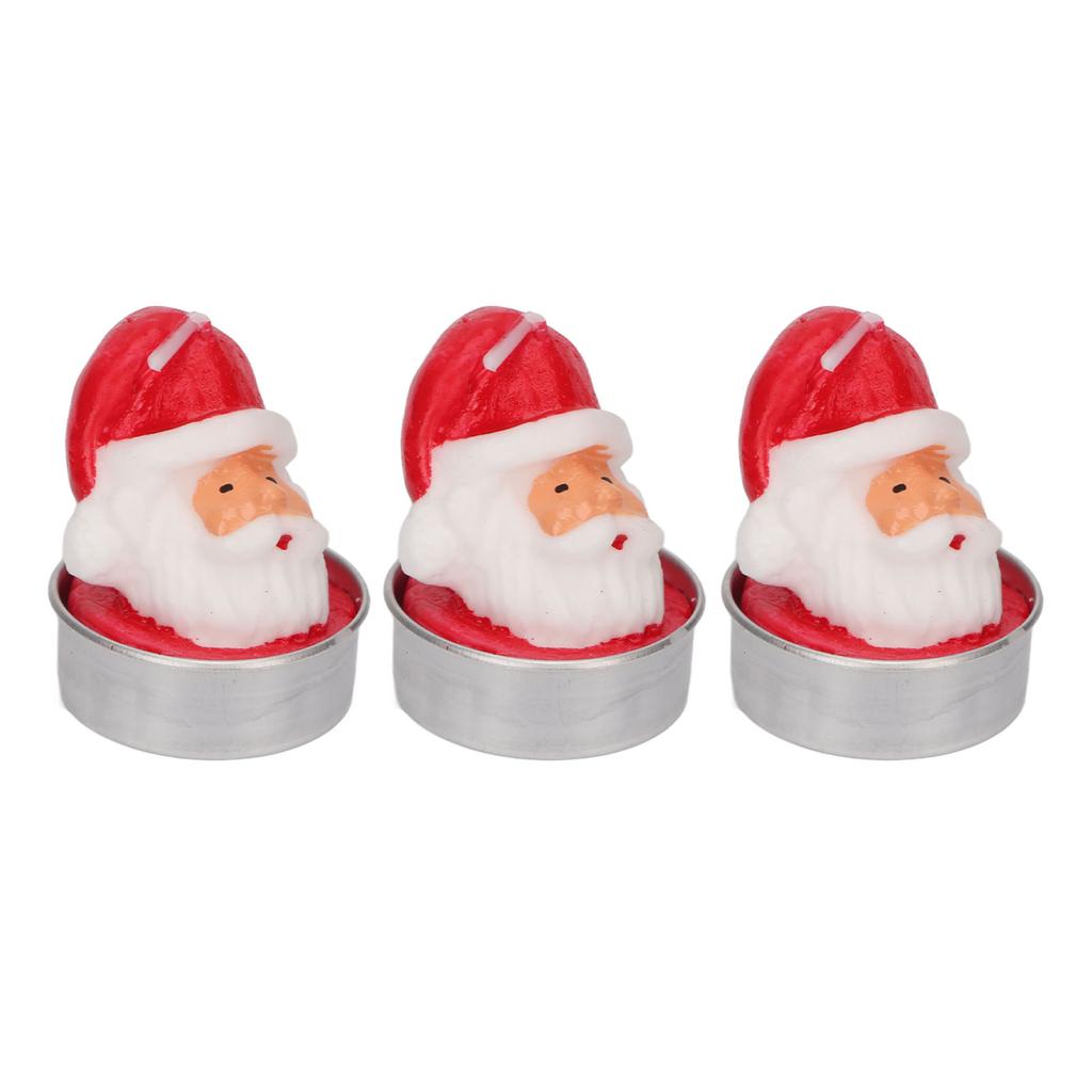 3 Pcs Christmas Santa Candles Romantic Tea Lights Candles Candlelight Dinner Ornaments Christmas