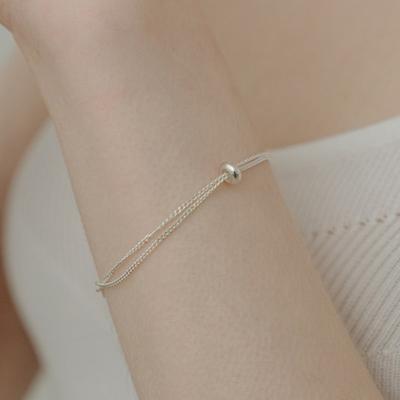 TOU [Silver925] WE017 Silver Ball Layered Bracelet
