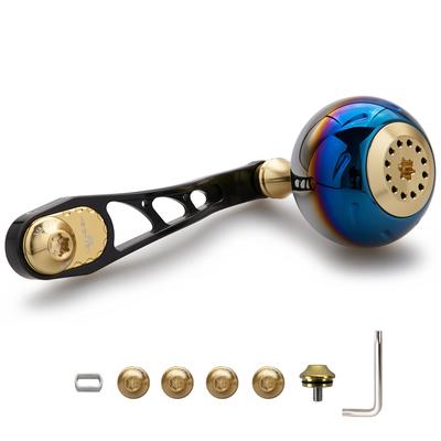 HEIGHTEN Reel Handle Handle Knob for and Abu Baitcasting Reels Ach 65/75mm & 80/90mm 38mm/45mm Shimano, Daiwa, (Aurora Series) (Black & Gold, 65-75mm
