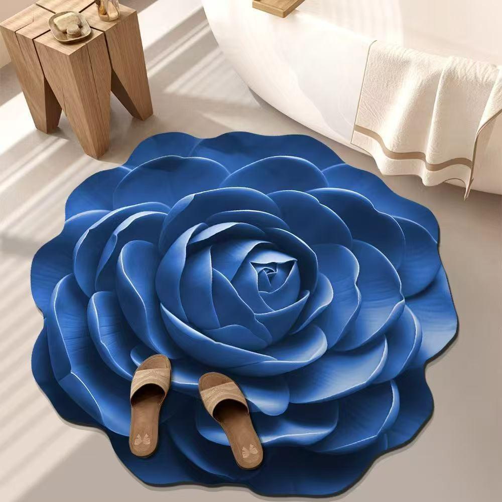 Soft Bathroom Floor Mat Peony Door Gasket New Coral Carpet  Living Room Tea Table Bedside