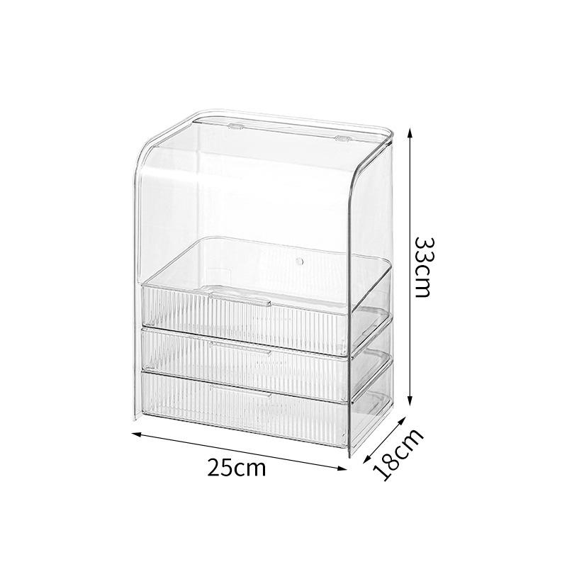 Transparent vanity case pet dustproof drawer Xiaohongshu same desktop finishing large-capacity cosmetic storage box