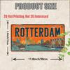 D Flat Pc Vintage Metal Plaque for Decorative Use Only Outdoor Sign  Wall Decor (cm Xcm) Rotterdam Aluminum Sign