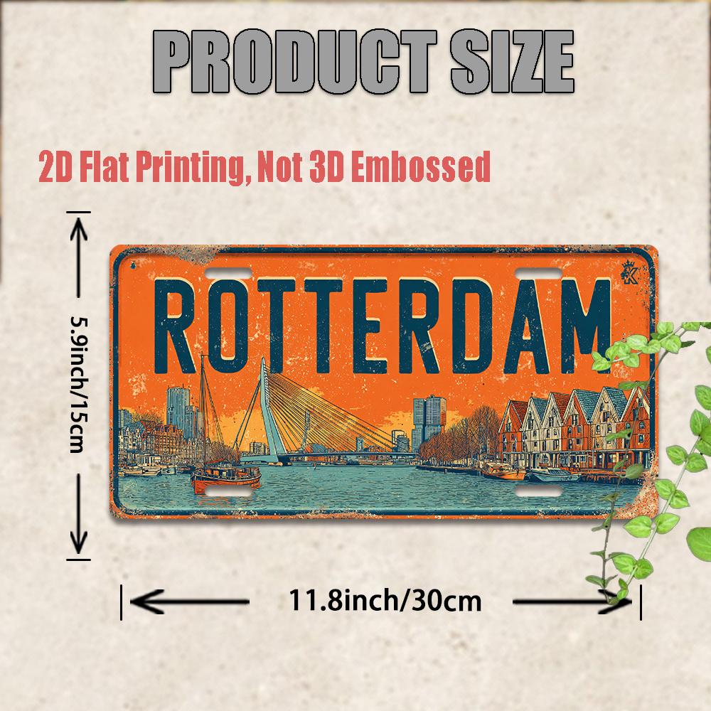 D Flat Pc Vintage Metal Plaque for Decorative Use Only Outdoor Sign  Wall Decor (cm Xcm) Rotterdam Aluminum Sign