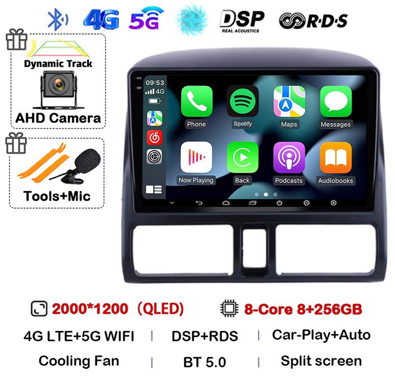 Android 14 Carplay Auto Car Radio For Honda CR-V CRV 2 2001-2006 Stereo GPS Multimedia Video Player WIFI+4G Head Unit Audio DSP