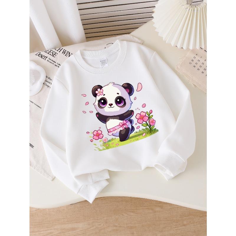 European sizes Kids' Casual Printed Round Neck Pullover, Kids' Fashion Round Neck Sweatshirt with Adorable Animal Prints, Casual Comfortable