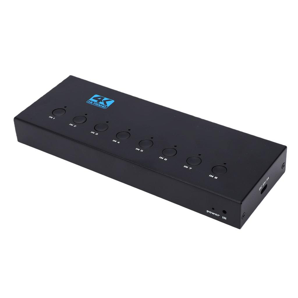 8X1 HD Multimedia Interface Switch Supports 4K 30Hz HDR HDCP 3D 1080P HD Switch Selector with Remote Control for TV PC