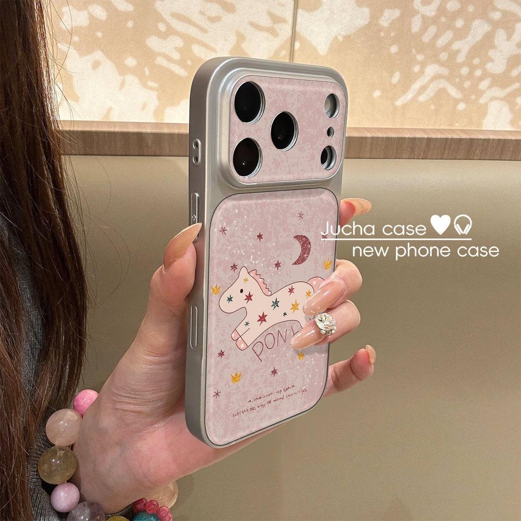 Applicable to Apple 17promax mobile phone case all-inclusive lens anti-drop 14 Korean advanced sense ins wind star pony