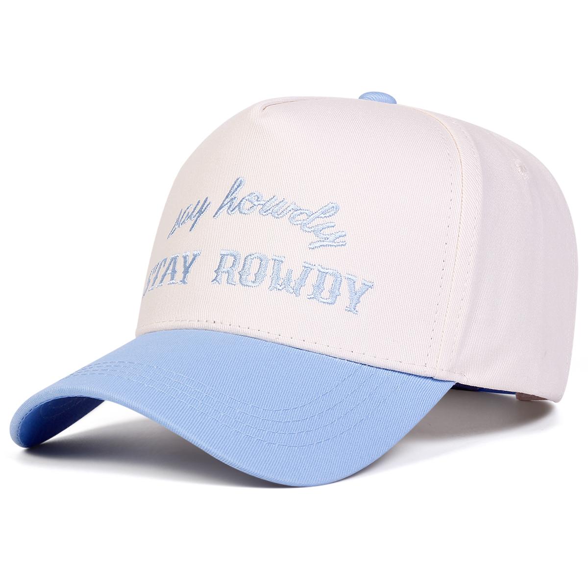 Yiran bag Unisex Stay Rowdy Letter Borduur Baseballpetten Buiten Verstelbaar Lente En Herfst Casual Zonwerende Hoed