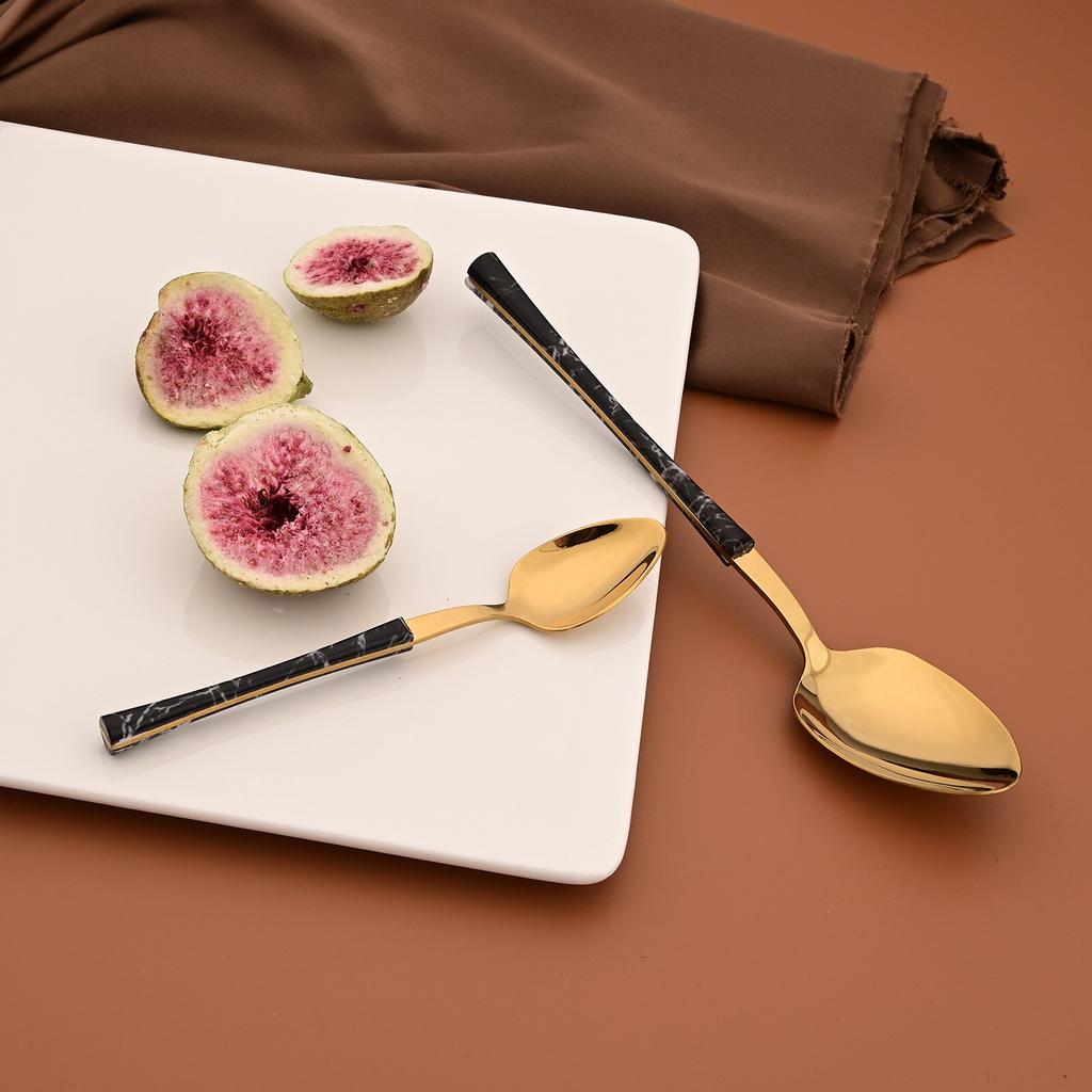 Jankng 20Pcs Imitation Wood Handle Cutlery Set Knife Fork Spoon Dinnerware Set Western Kitchen Stainless Steel Tableware Set