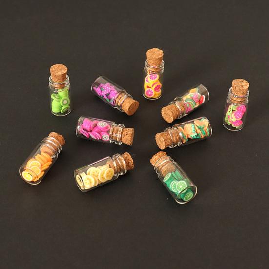 12Pcs Doll Houses Accessories Miniature Fruit Jars 1/12 Scale Realistic Fruits In Glass Jar for Fairy Garden Doll Houses Kitchen Decor And DIY Crafts