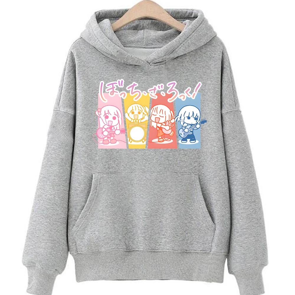 Autumn Anime Hoodies BOCCHI THE ROCK! Hitori Gotou Graphic Printed Cartoon Clothes Sweatshirt Female Sudaderas Hooded
