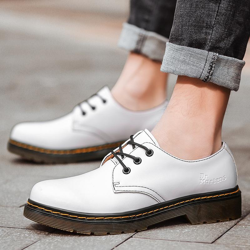 Martin Stiefel Low-Top neue lässige kleine Lederschuhe Britischer Stil Stiefel Lokomotive Stiefel