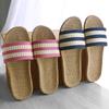 New Summer Women's Striped Linen Slippers